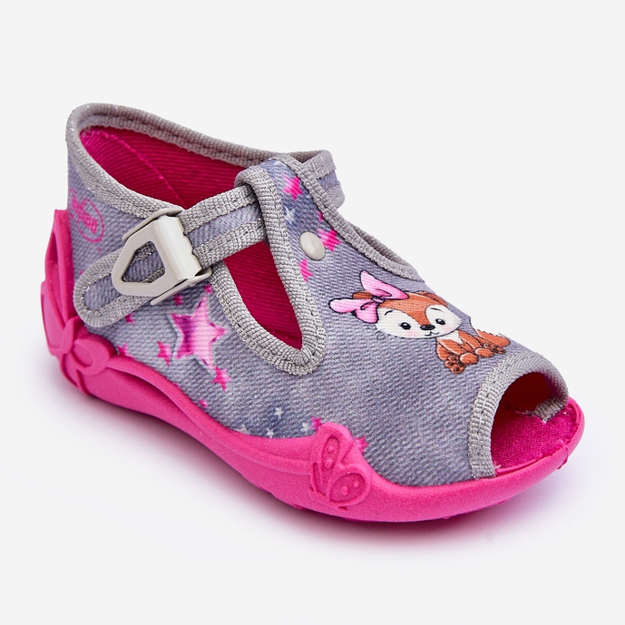 BEFADO S.A. Befado Squirrel Slippers Sandals 213P137 Gray and Pink 1
