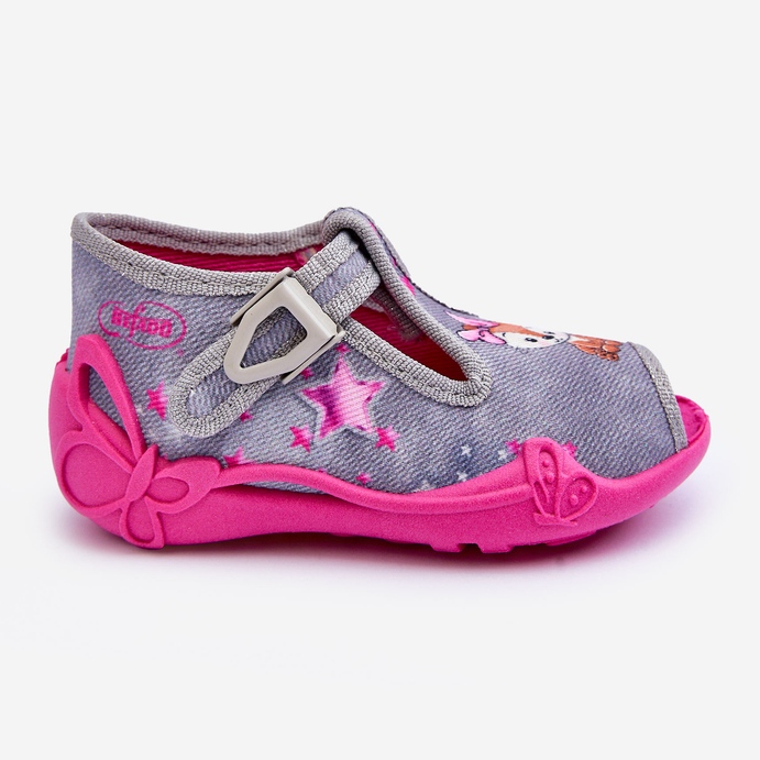 BEFADO S.A. Befado Squirrel Slippers Sandals 213P137 Gray and Pink 2