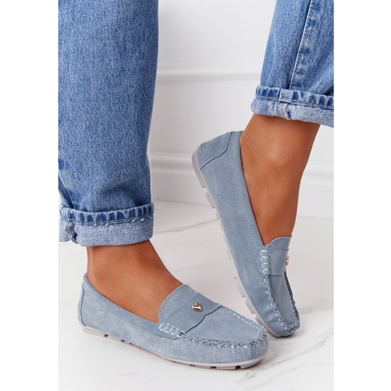 S.Barski Women's Suede Loafers S. Barski Blue 4