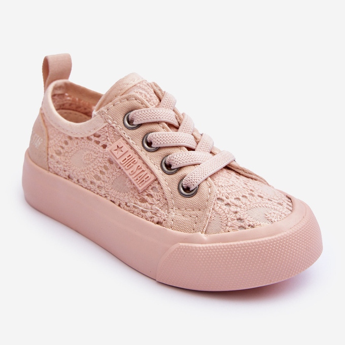 Openwork sneakers Big Star JJ374130 Nude pink 1 Openwork sneakers Big Star JJ374130 Nude pink 1