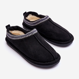 FB3 Women's Suede Slippers With Fur Black Polinna 1