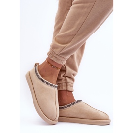 FB3 Women's Suede Slippers With Fur Light Beige Polinna 1