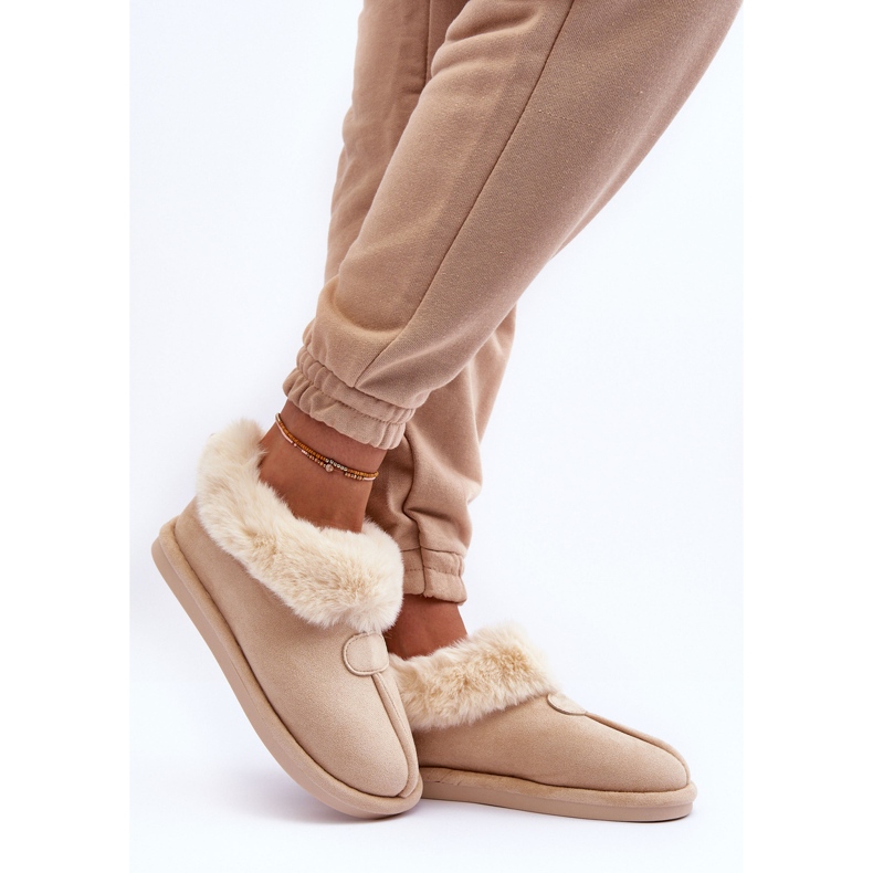 FB3 Women's Slippers With Fur, Light Beige Lanoze 1 FB3 Women's Slippers With Fur, Light Beige Lanoze 1