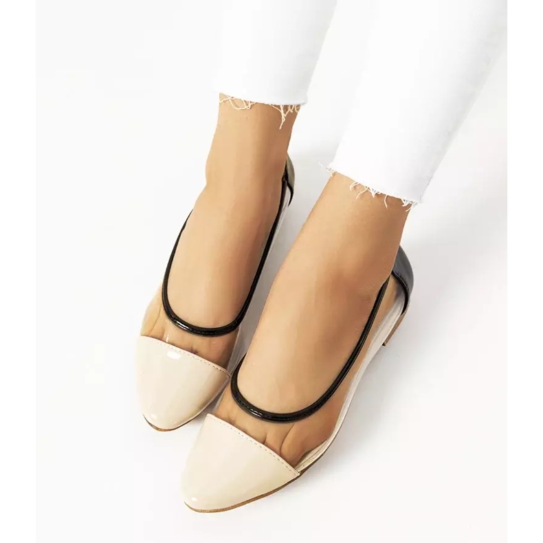 Beige transparent Pastella ballerinas colorless black 1