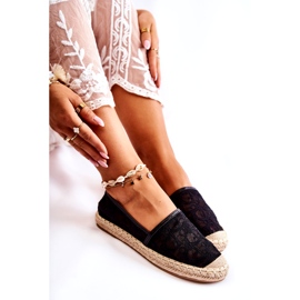 S.Barski Classic Women's Openwork Espadrilles, Black 4