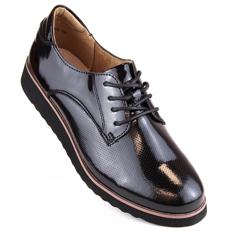 Black patent leather women's shoes Filippo DP4796 1