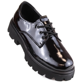 Ladies' black patent lace-up shoes Filippo DP4729 1