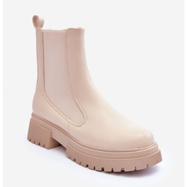 Classic Leather Chelsea Boots Beige Isminna 2