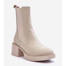 Beige Ironna Chelsea boots with massive high heels 1