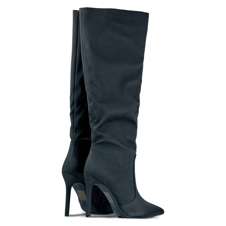 Satin black women's boots 1