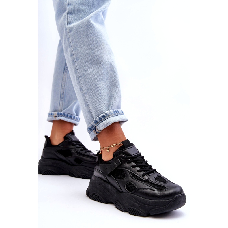 PA1 Women's Chunky Platform Sneakers Black Agnenia 4
