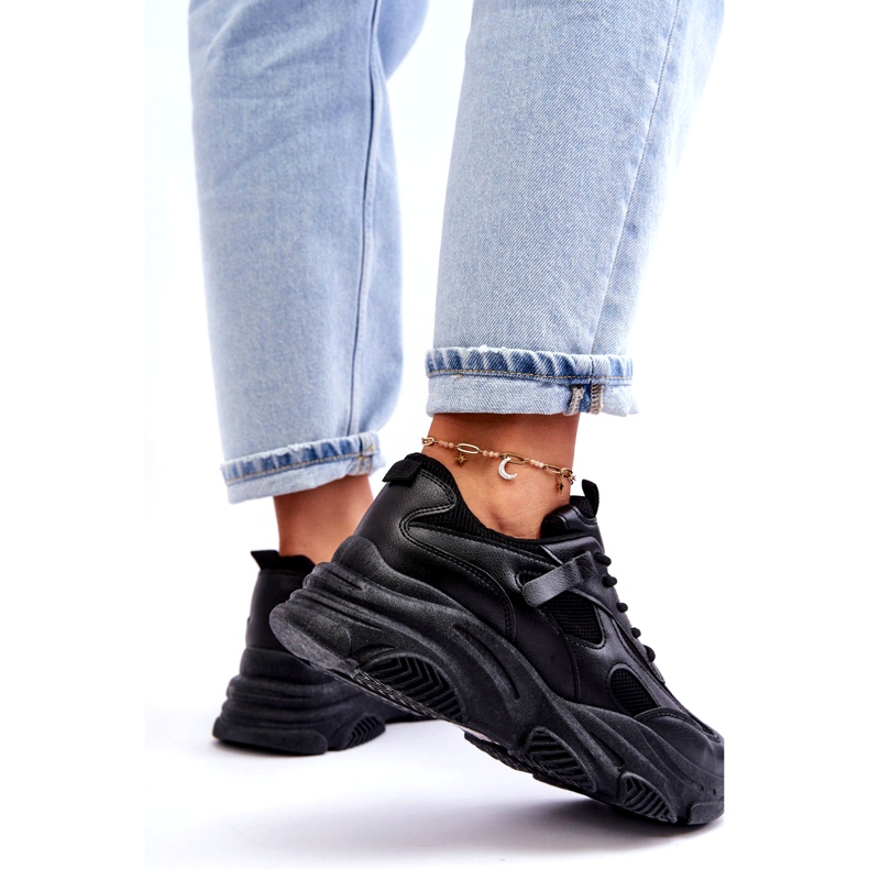 PA1 Women's Chunky Platform Sneakers Black Agnenia 3
