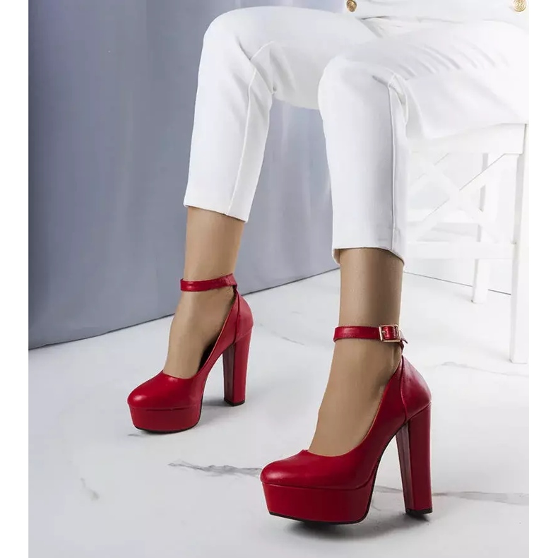 PA1 Red high heel pumps from Adela 1