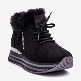 FB3 Black Jamarie Platform Sports Shoes With Fur 1 FB3 Black Jamarie Platform Sports Shoes With Fur 1