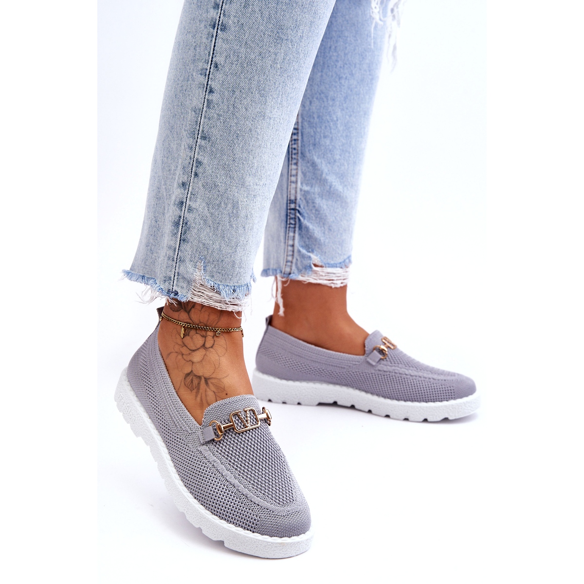 Embellished slip 2025 on sneakers