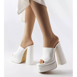 BM Mercure white high heel sandals 1