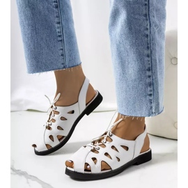 Vlis white tied sandals 1