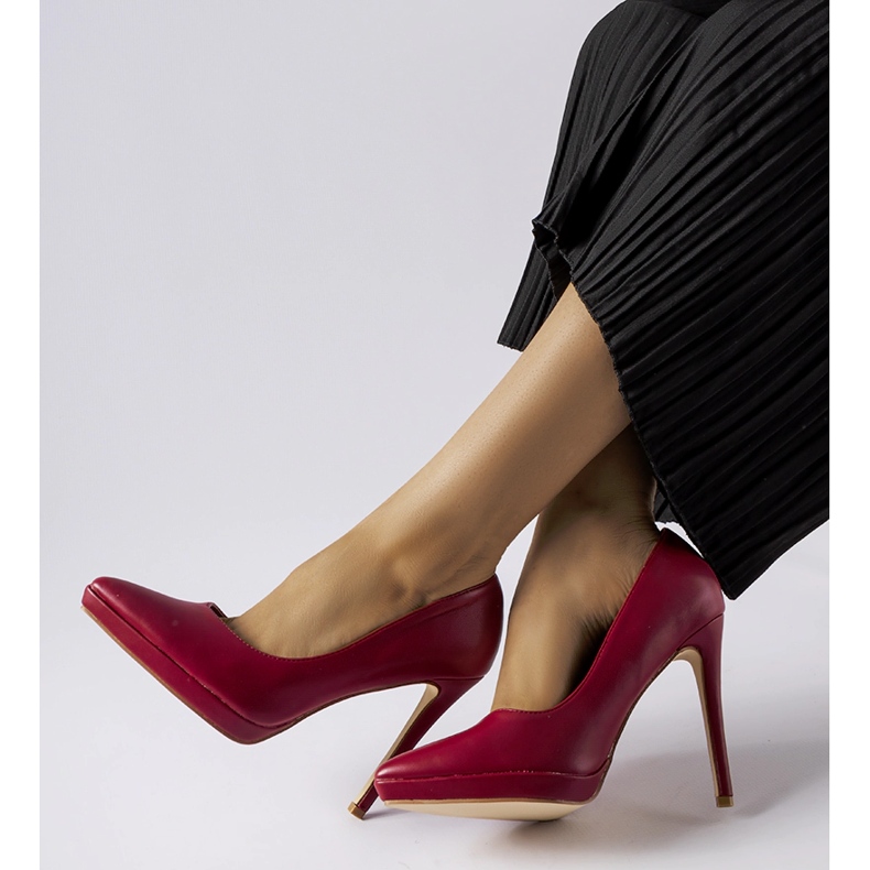 Kristin's classic burgundy high heels red 1