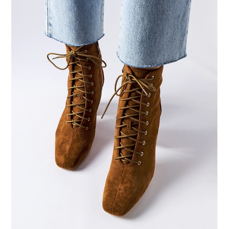 Brown lace-up ankle boots from Drouins 1
