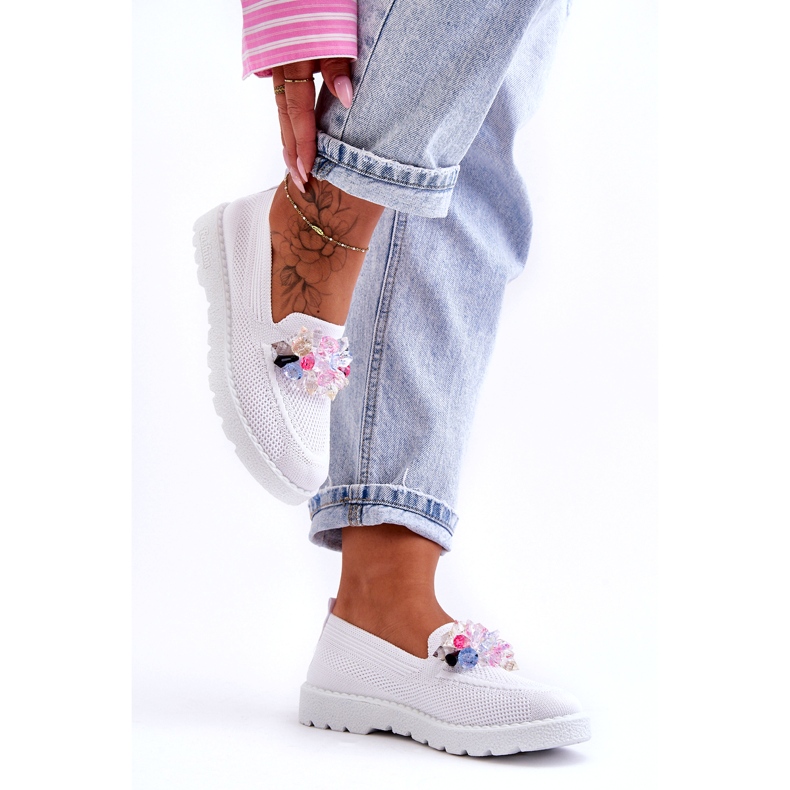 PM1 Women's Slip-on Trainers With Embellishment White Taylor 2