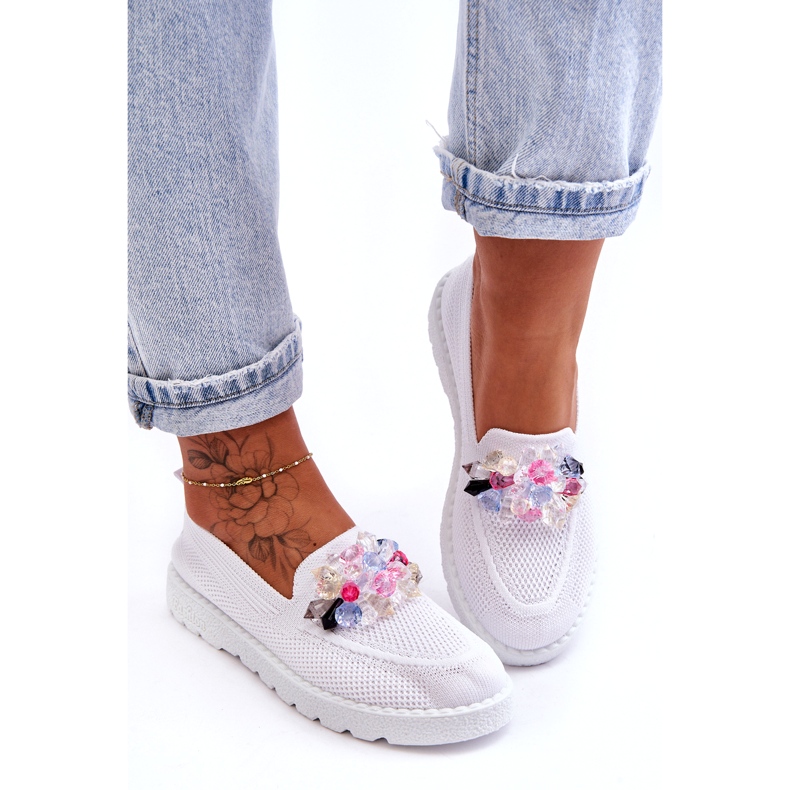 PM1 Women's Slip-on Trainers With Embellishment White Taylor 1