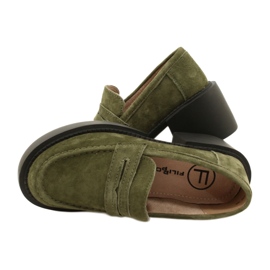 Fashionable suede moccasins Filippo DP4685/23 KH green 3