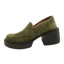 Fashionable suede moccasins Filippo DP4685/23 KH green 1