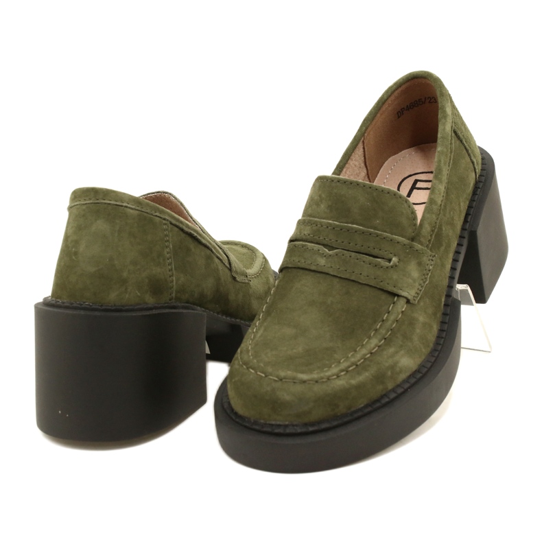 Fashionable suede moccasins Filippo DP4685/23 KH green 2