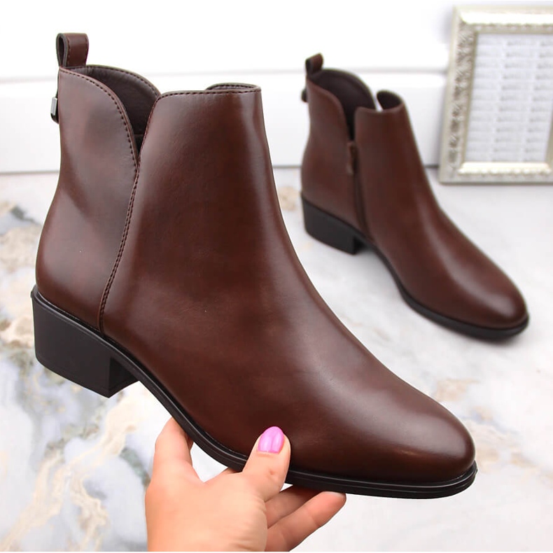 Women's Chelsea boots, insulated brown, Sergio Leone BT606 1 Women's Chelsea boots, insulated brown, Sergio Leone BT606 1