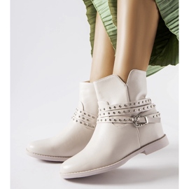 Beige ankle boots with an Anchorage covered wedge 1