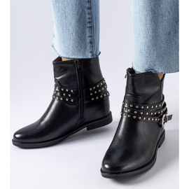Black ankle boots with an Anchorage covered wedge 1