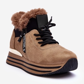 FB3 Platform Sports Shoes With Fur, Dark Beige Jamarie 1 FB3 Platform Sports Shoes With Fur, Dark Beige Jamarie 1