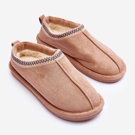 FB3 Women's Suede Slippers With Fur Beige Polinna 1