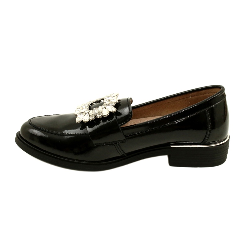 Patent leather lords with decoration Filippo DP4787/23 BK black 1