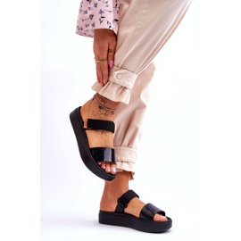 ZAXY Vegan Velcro Sandals HH285282 Black 3