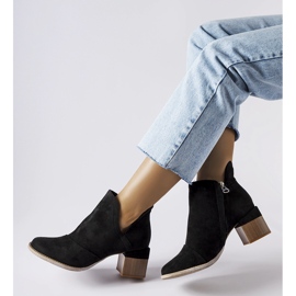 Black Busson ankle boots with an irregular upper 2