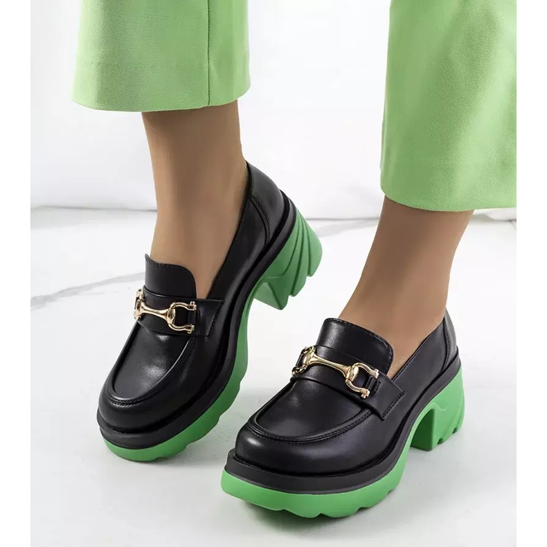 Black brogues on a green Korgal sole 1