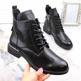 Black, insulated women's flat-heeled boots Vinceza 58167 1 Black, insulated women's flat-heeled boots Vinceza 58167 1