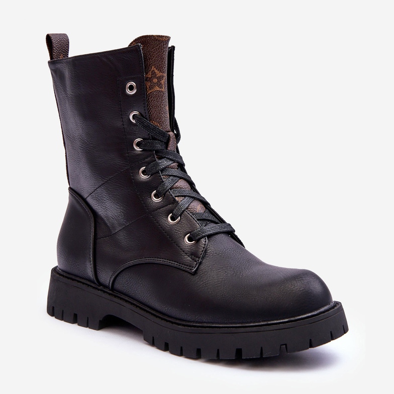 Leather Worker Boots Black Lonevis brown 1