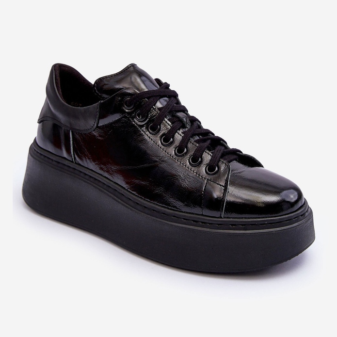 Lemar Women's Patent Leather Platform Sports Shoes Black Milonia 1 Lemar Women's Patent Leather Platform Sports Shoes Black Milonia 1