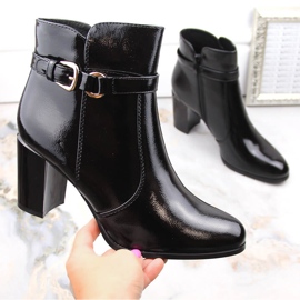Women's patent leather insulated ankle boots, black, Sergio Leone BT324 1