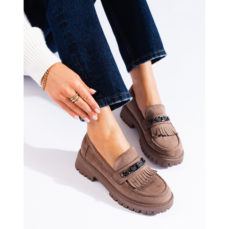 Women's beige suede loafers from Shelovet 1 Women's beige suede loafers from Shelovet 1