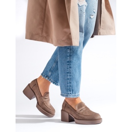 Shelovet beige suede women's shoes 1