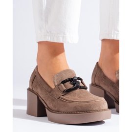 Shelovet beige suede women's high-heeled shoes 2
