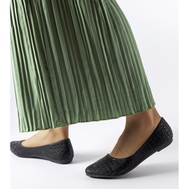 Black ballet flats with Natalino embossing 1