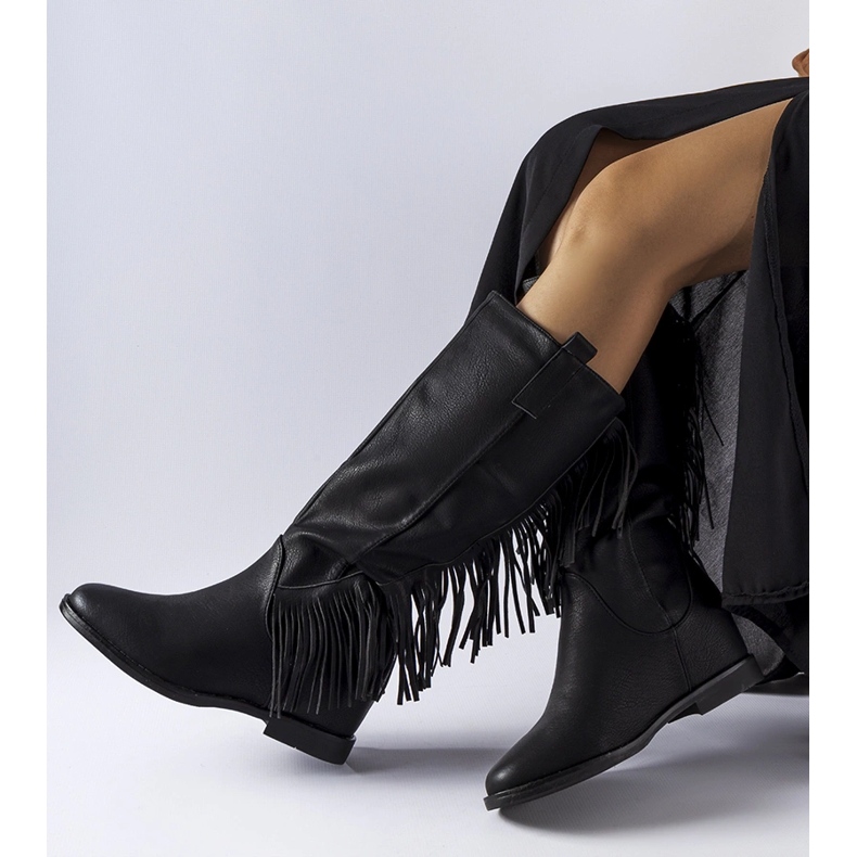 Giorgia black covered wedge boots 1 Giorgia black covered wedge boots 1