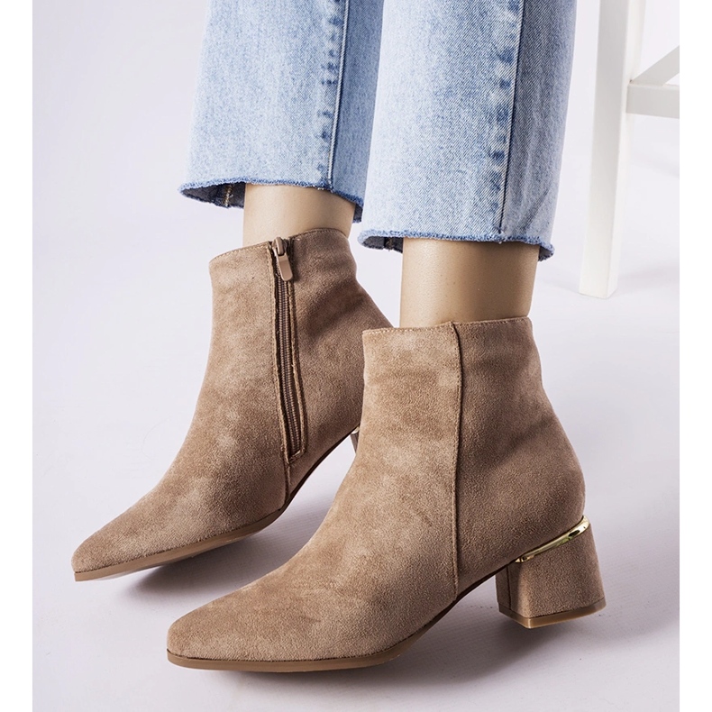 Beige low-heeled ankle boots from Tayyib 1