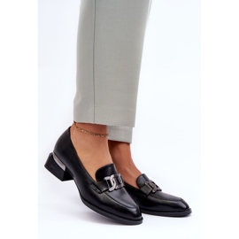 Vinceza Leather Shoes Moccasins On High Heel, Black Sakina 2