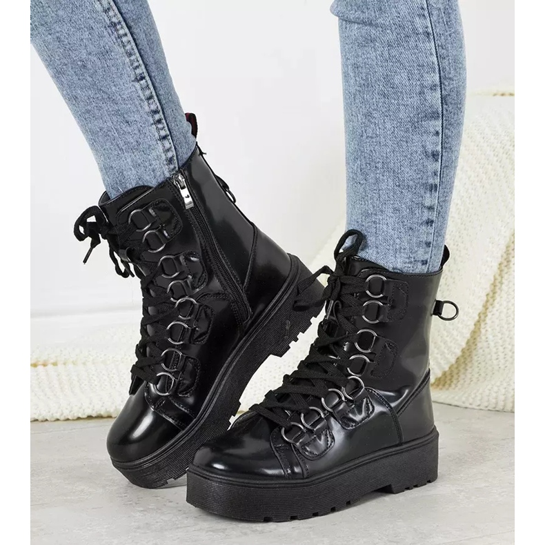 Black boots on a high Orane sole 2