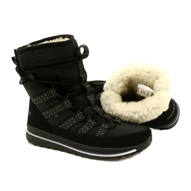 Women's snow boots progress progj-20-02 black boots 4
